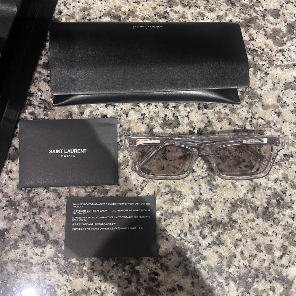 Saint Laurent Transparent Sunglasses with Pink Tint - Picture 2 of 6